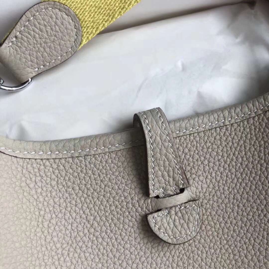 에르메스 미니 에블린16 나타 화이트 은장 토고가죽